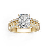 Platinum Semi Mount Ring Setting Emerald Em 5x7mm Diamond Accent Syz Jewelry