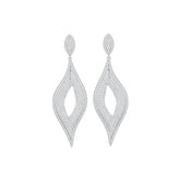 Sterling Silver Drop Chandelier Earrings with White Topaz or Moissanite DHJ