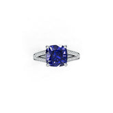 18K Gold Semi Mount Ring Setting Cushion Cu 9x9mm Diamond Accent Syzjewelry