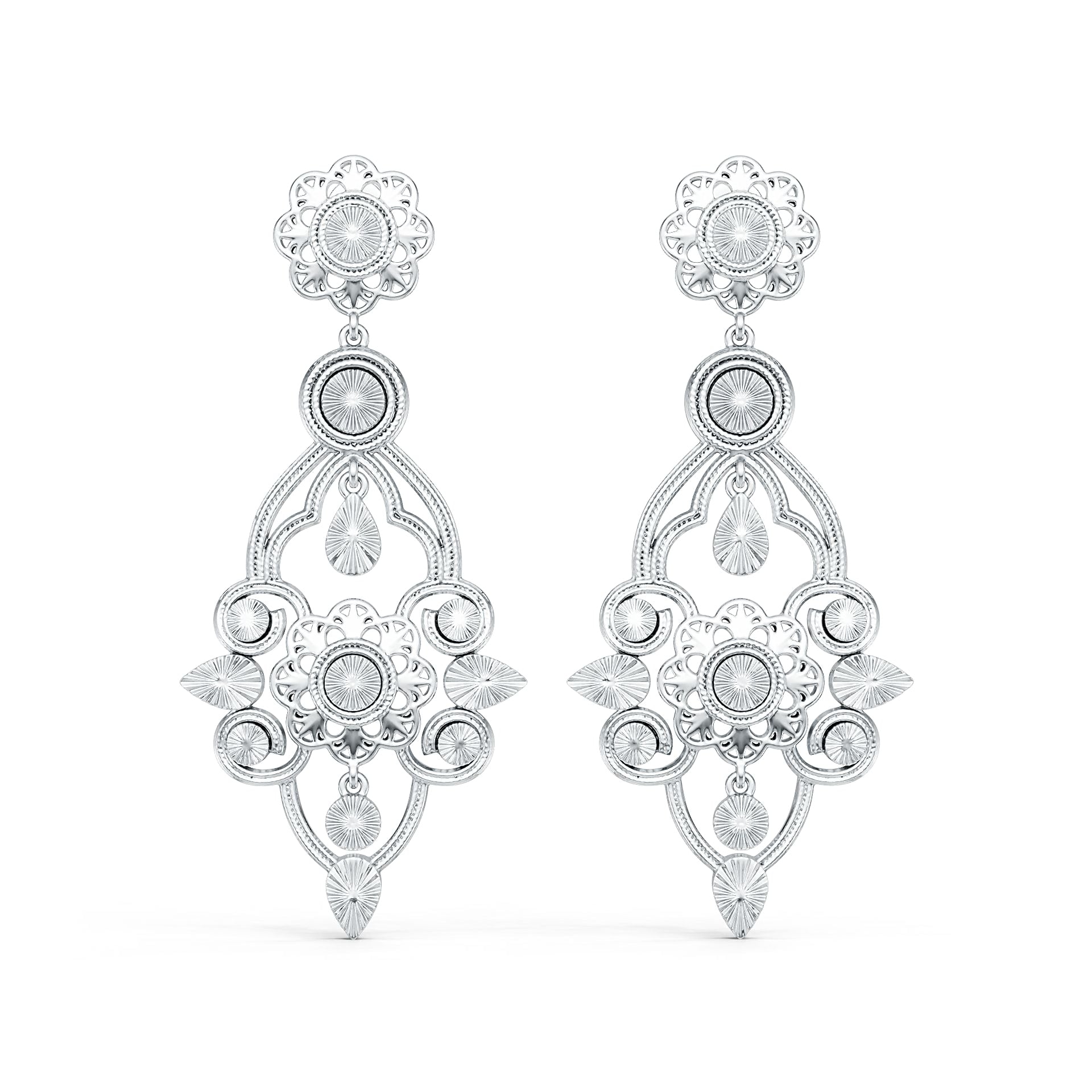 10K Gold Semi Mount Earrings Setting Round Ro 6x6mm Syz Jewelry