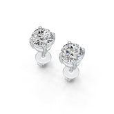 14K Gold Semi Mount Earrings Setting Round RD 5x5mm DHJ