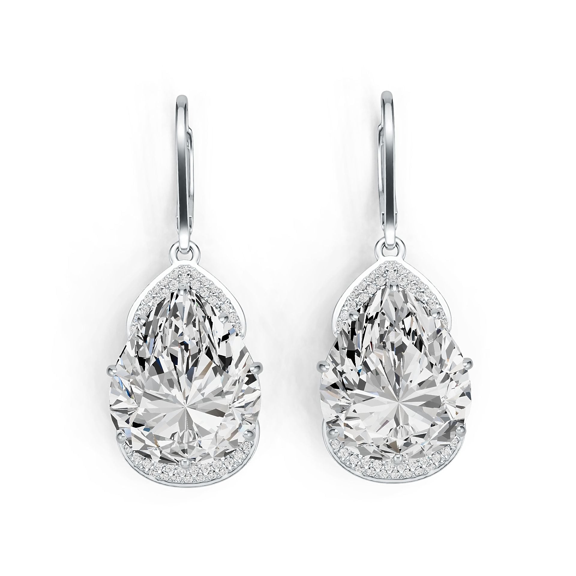 Sterling Silver Semi Mount Earrings Setting Pear PE 14X12mm DHJ