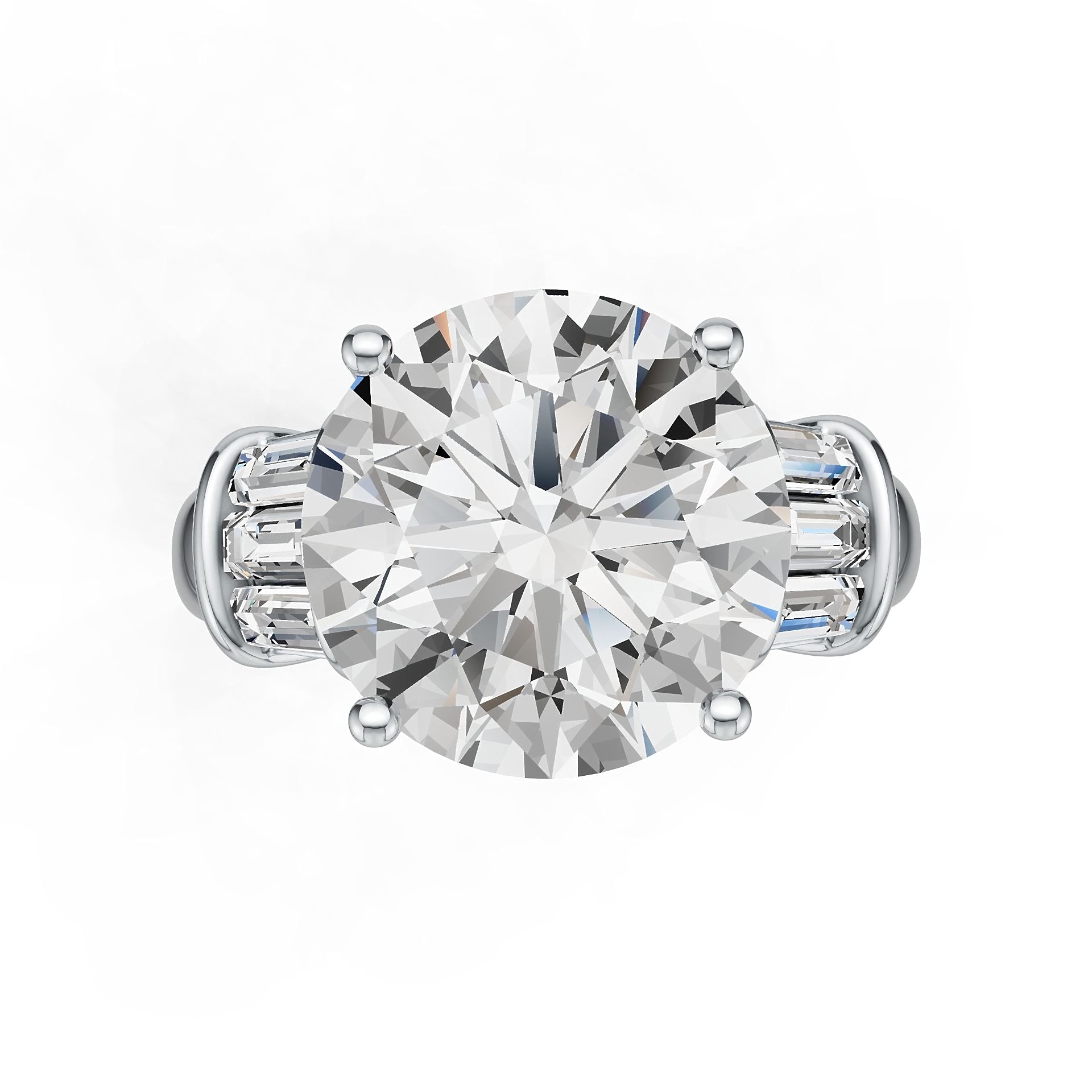 Sterling Silver Semi Mount Ring Setting Round RD 12.5mm DHJ