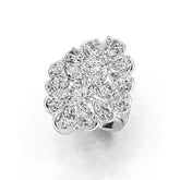 Platinum Semi Mount Ring Setting Oval OV 7X5mm RD 6X6mm RD 5X5mm Diamond Accent DHJ