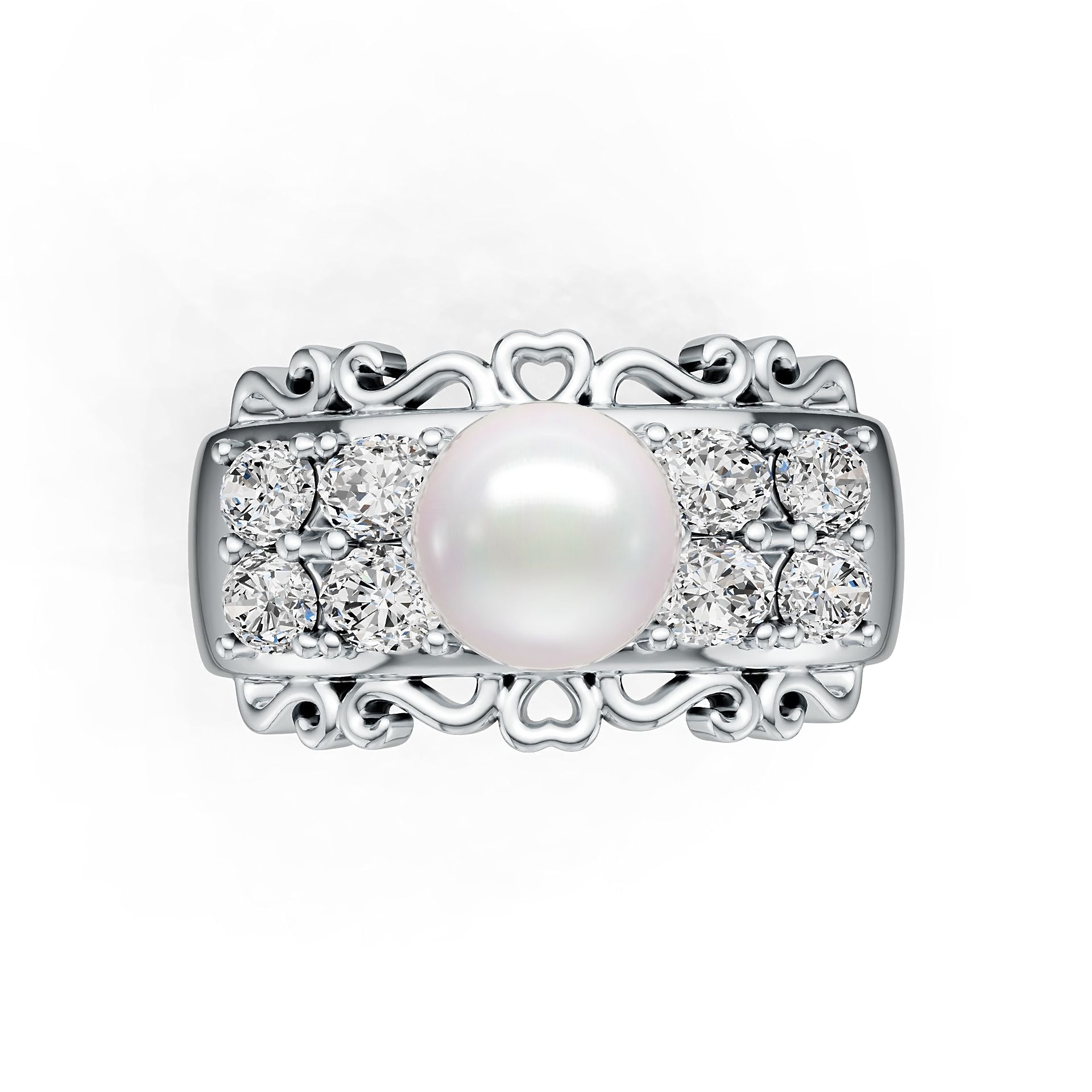 Sterling Silver Semi Mount Ring Setting Round RD 8x8mm DHJ