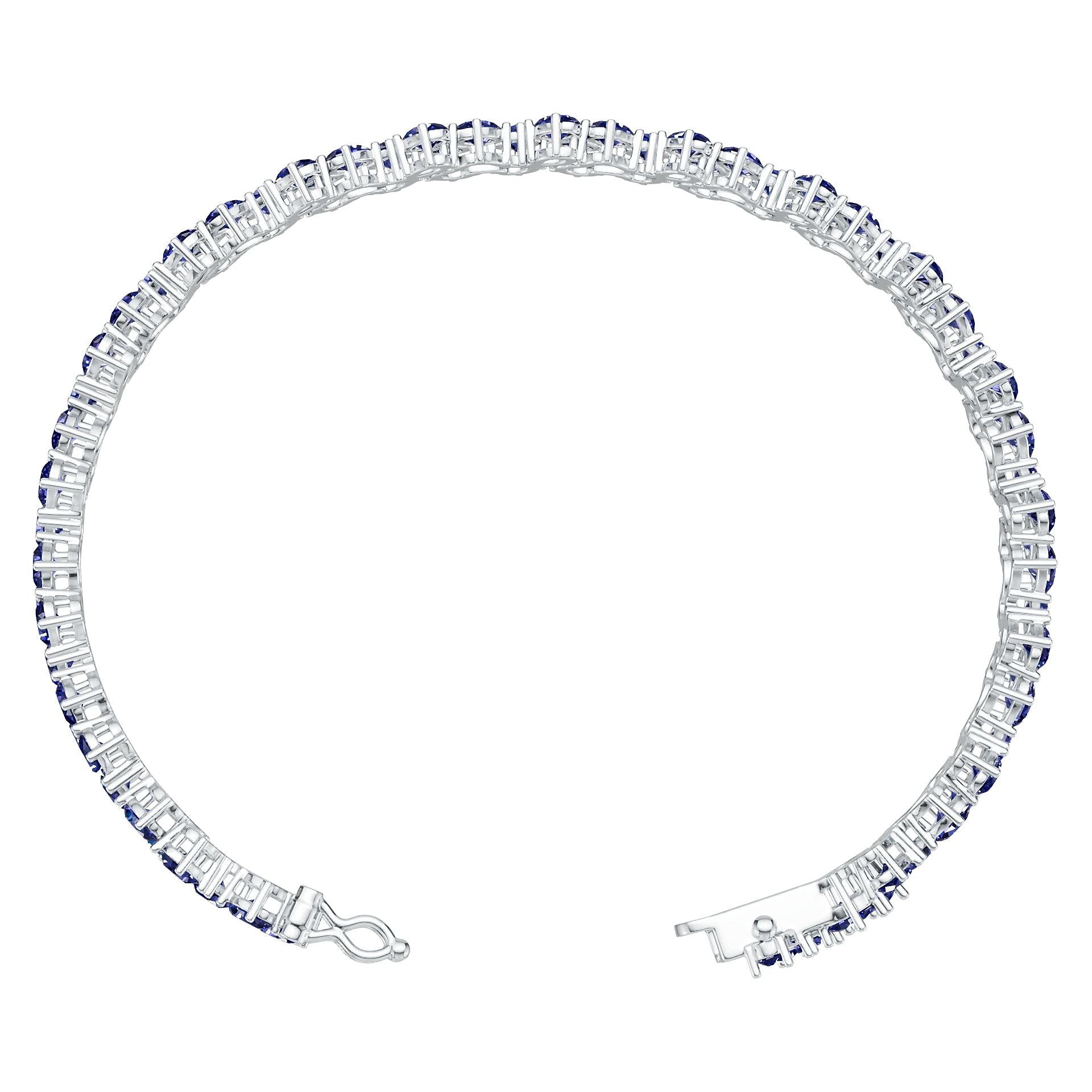 Platinum Semi Mount Bracelet Setting Round Ro 4x3mm Syz Jewelry