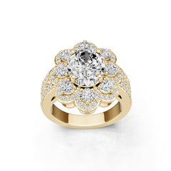 18K Gold Semi Mount Ring Setting Oval Ov 10x8mm Diamond Accent Syz Jewelry