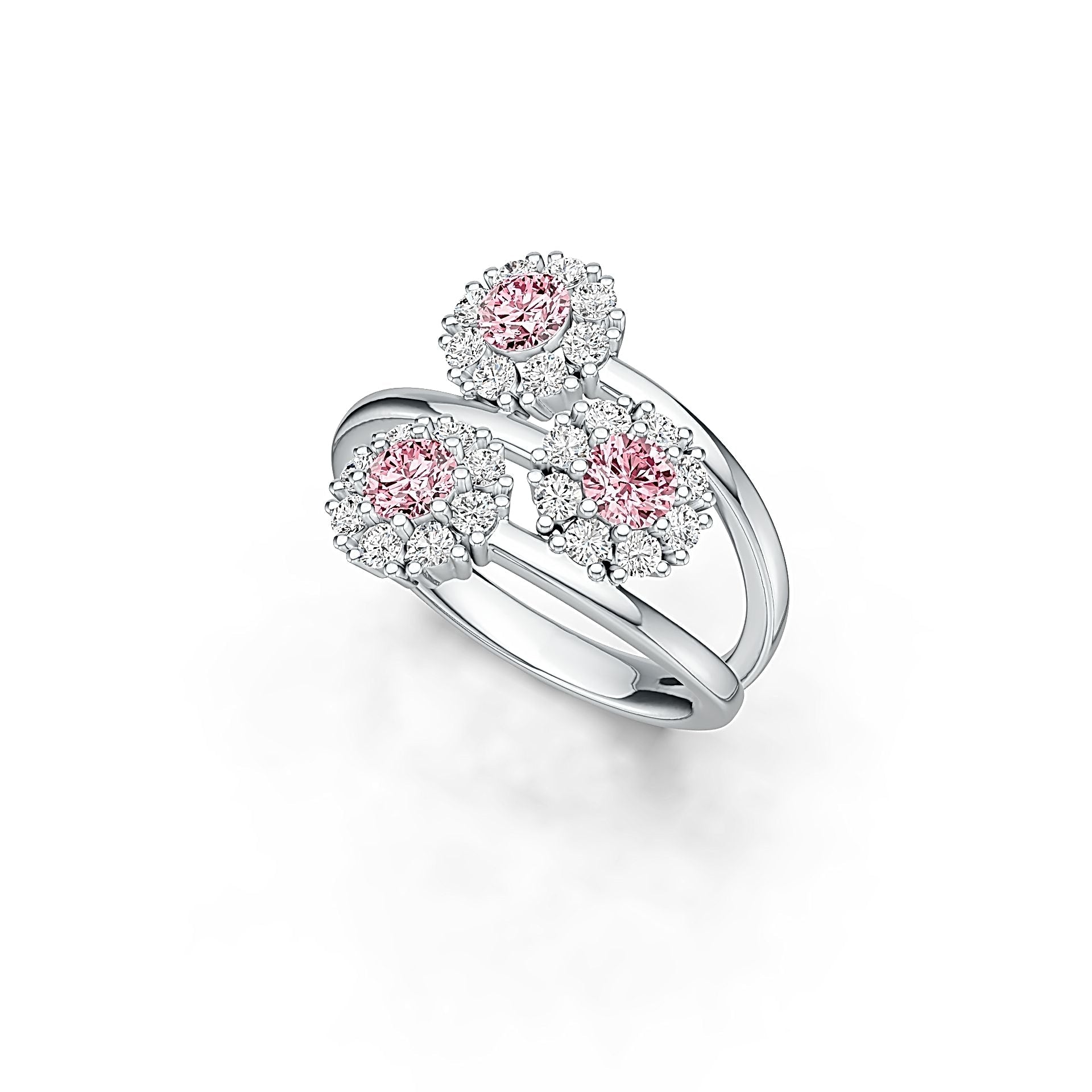 10K Gold Semi Mount Ring Setting Round RD 4x4mm Moissanite Accent DHJ