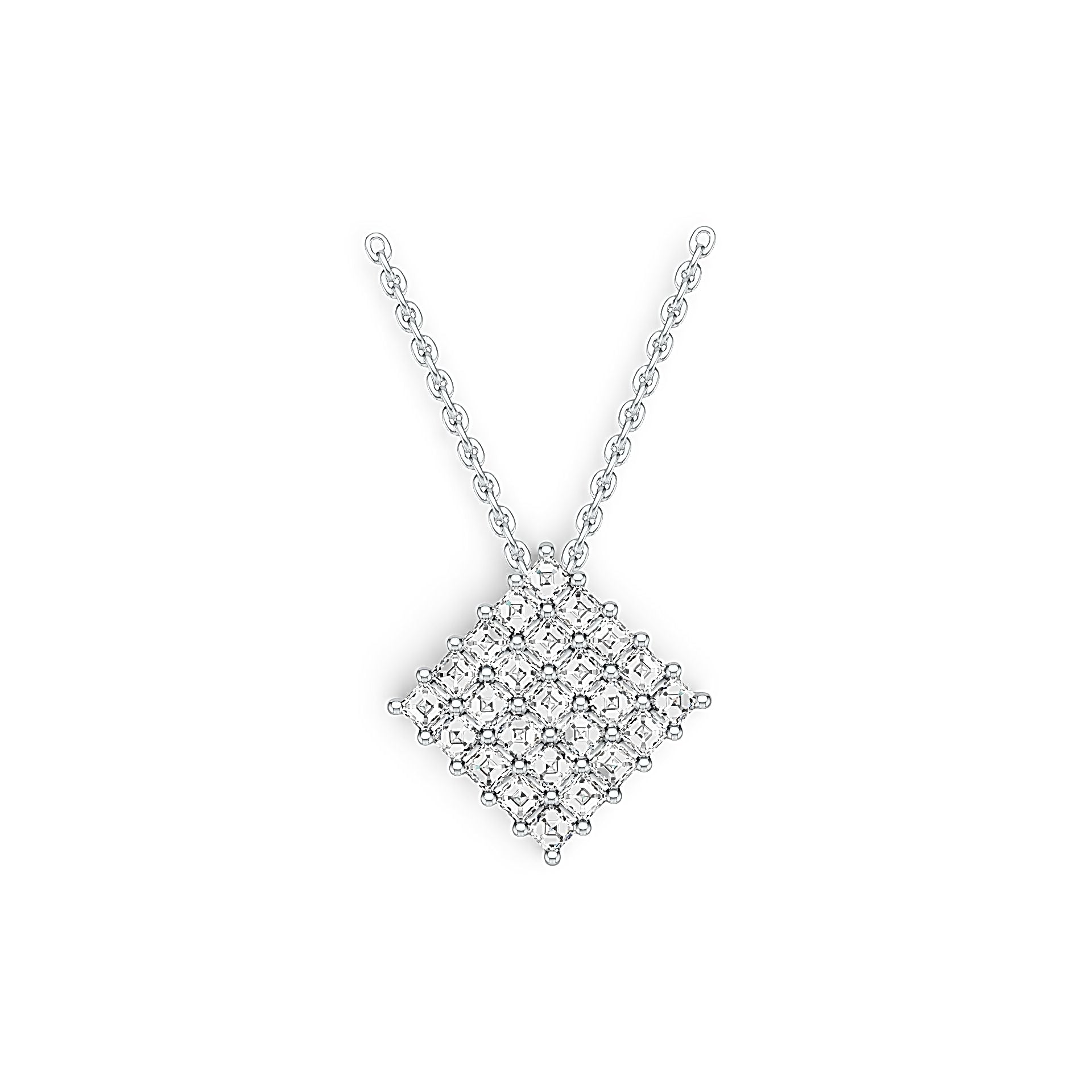 Sterling Silver Cluster Pendant with White Topaz or Moissanite Syzjewelry