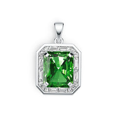 18K Gold Semi Mount Pendant Setting Emerald OCT 12X10mm DHJ