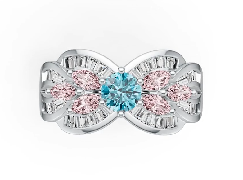 Sterling Silver Semi Mount Ring Setting Round RD 5x5mm MQ 5x2mm DHJ