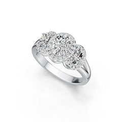 18K Gold Semi Mount Ring Setting Oval OV 8X6mm OV 6X4mm Diamond Accent DHJ