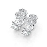 Platinum Semi Mount Earrings Setting Round RD 5x5mm with Diamond Accent DHJ