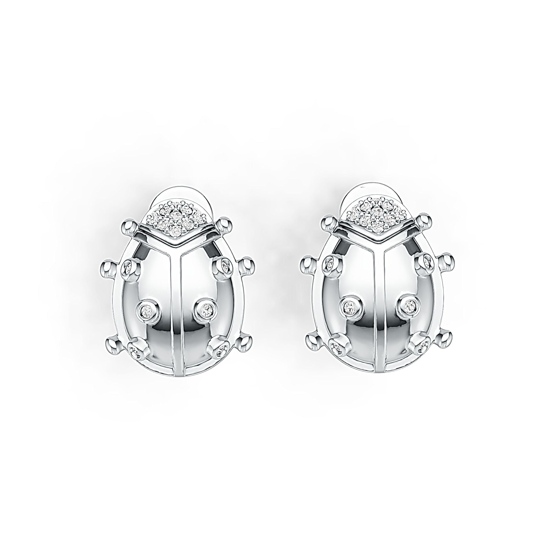 10K Gold Semi Mount Earrings Setting Round RD 1.1mm Moissanite Accent DHJ
