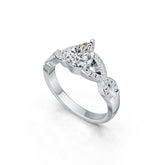 10K Gold Semi Mount Ring Setting Pear PE 9X7mm Moissanite Accent DHJ