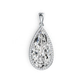 Sterling Silver Semi Mount Pendant Setting Pear PE 25X13mm Halo DHJ