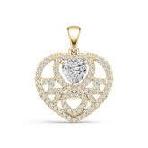Platinum Semi Mount Pendant Setting Heart He 6x6mm Diamond Accent Syz Jewelry
