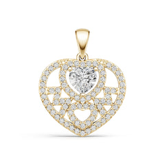 Platinum Semi Mount Pendant Setting Heart He 6x6mm Diamond Accent Syz Jewelry