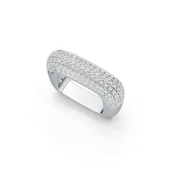 10K Gold Ring Pave Square Ring with White Topaz or Moissanite Moissanite Accent DHJ