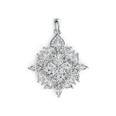 Platinum Semi Mount Pendant Setting Trillion TR 6X6mm MQ 6X3mm Diamond Accent DHJ