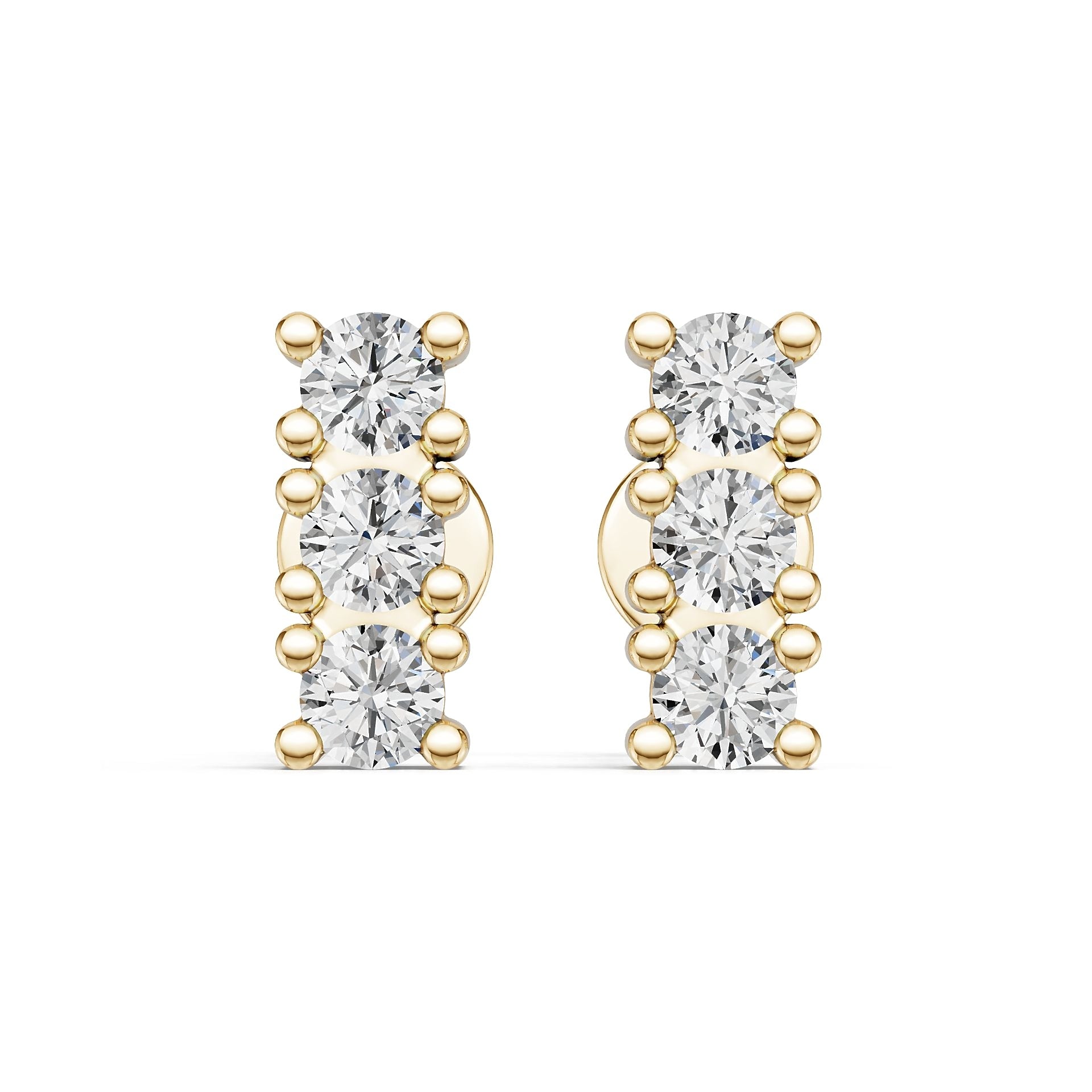 10K Gold Semi Mount Earrings Setting Round Ro 2x2mm Moissanite Accent Syz Jewelry