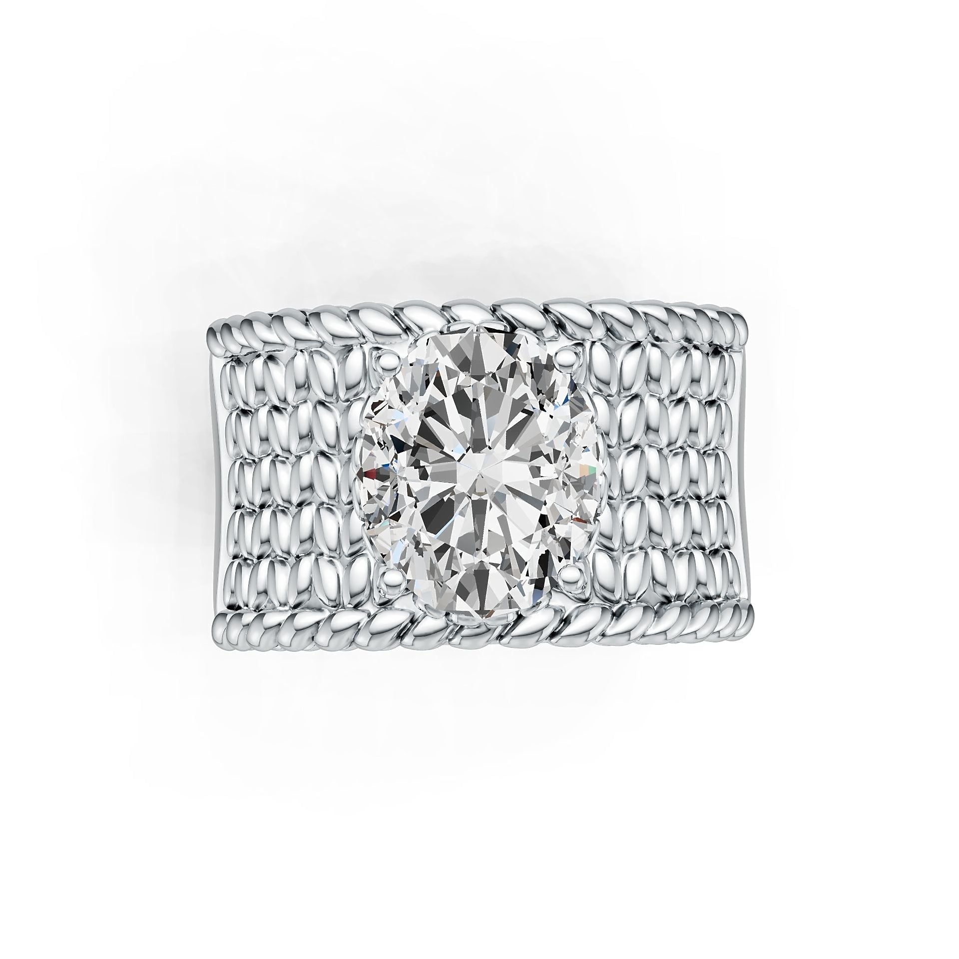 Sterling Silver Semi Mount Ring Setting Oval OV 12X10mm DHJ
