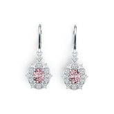 Sterling Silver Semi Mount Earrings Setting Oval OV 7X5mm with White Topaz DHJ