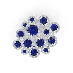 Platinum Semi Mount Ring Setting Round Rd 9.5mm Diamond Accent Syzjewelry