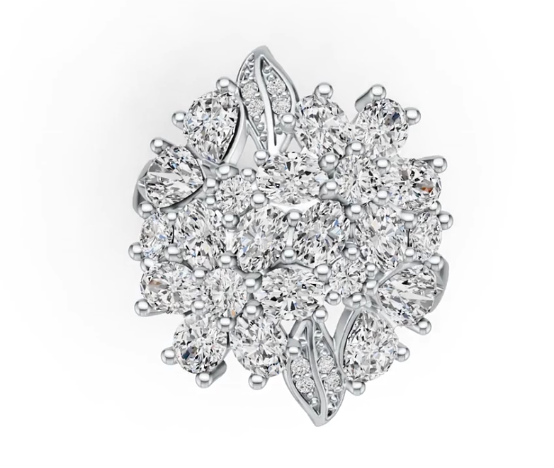 Sterling Silver Semi Mount Ring Setting Pear PE 5x4mm OV 4x3mm DHJ