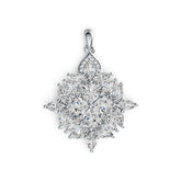 Sterling Silver Semi Mount Pendant Setting Trillion TR 6X6mm MQ 6X3mm DHJ