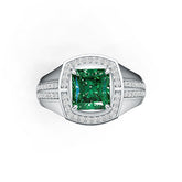 Sterling Silver Semi Mount Ring Setting Emerald OCT 9X8MM Halo Syzjewelry