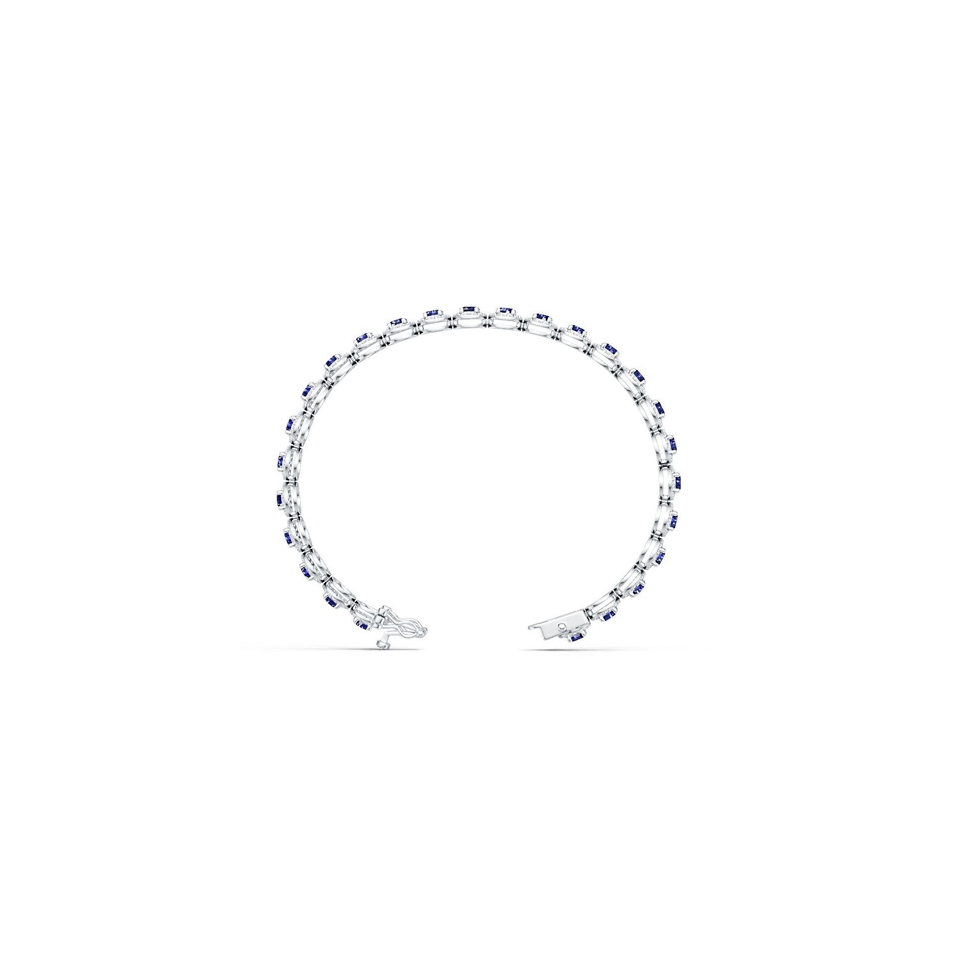Sterling Silver Semi Mount Bracelet Setting Round RD 4x4mm Halo Syzjewelry