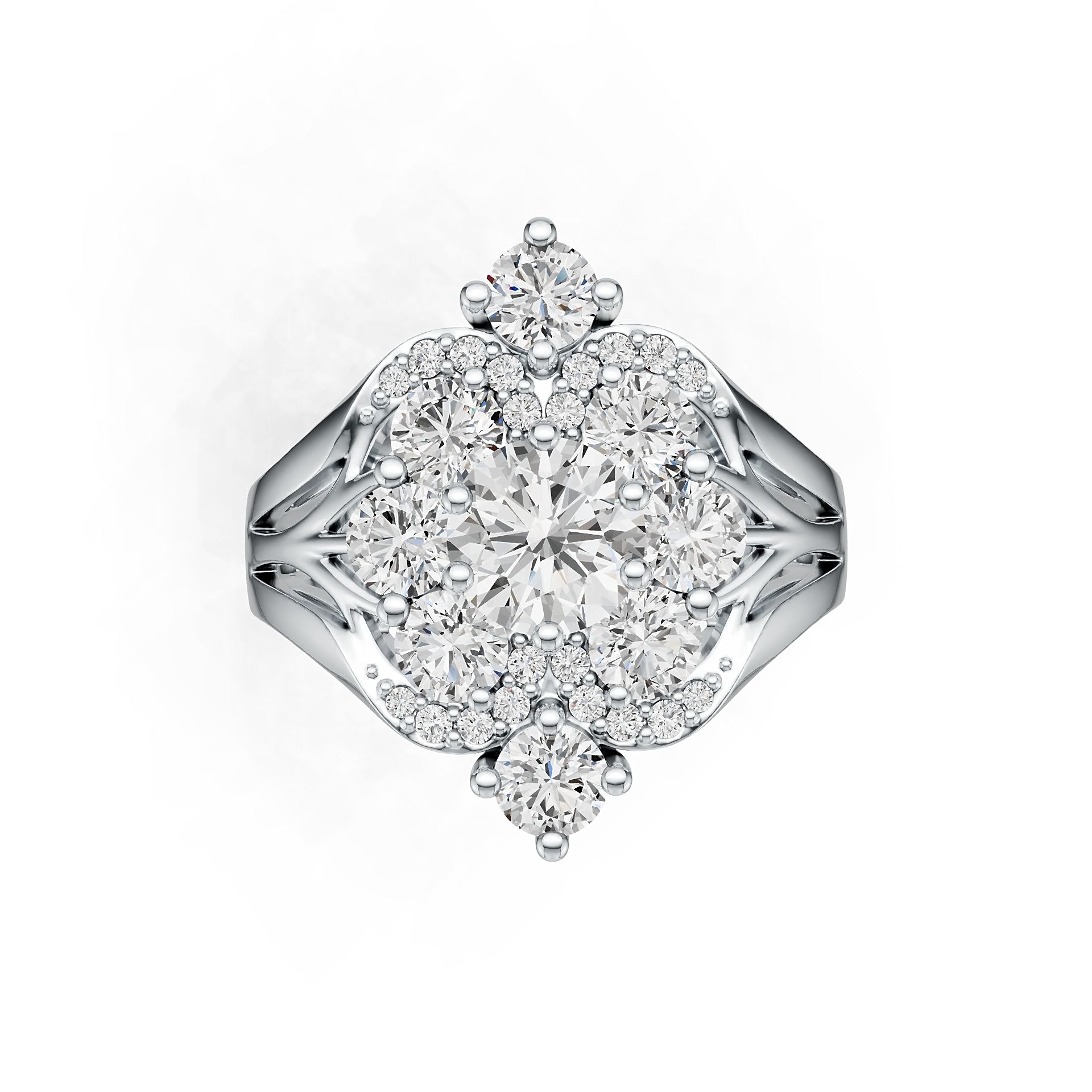Sterling Silver Semi Mount Ring Setting Round RD 6x6mm RD 3.5mm DHJ