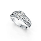 Platinum Semi Mount Ring Setting Oval OV 9X7mm with Diamond Accent DHJ