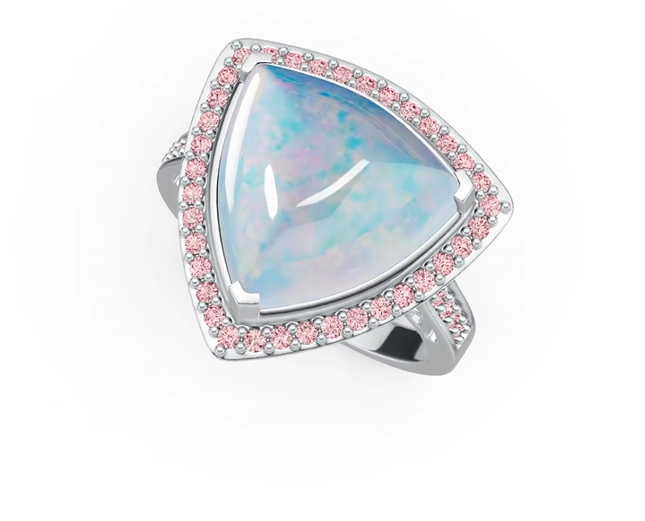 Platinum Semi Mount Ring Setting Trillion TRI 15.5X15.5mm with Diamond Accent DHJ