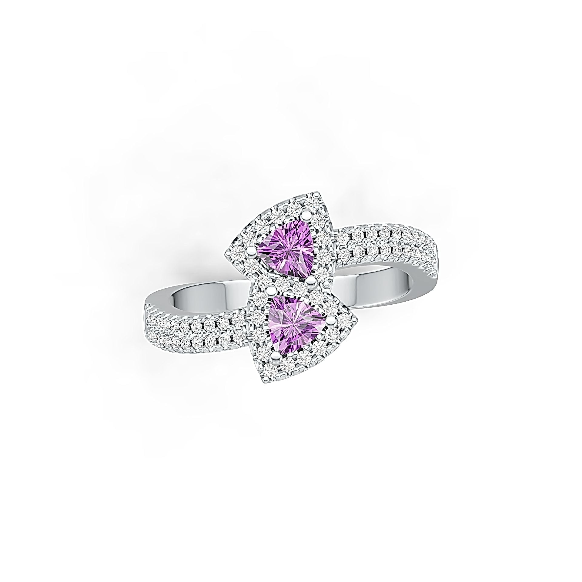 Sterling Silver Semi Mount Ring Setting Trillion TL 4X4mm DHJ