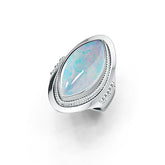 Platinum Semi Mount Ring Setting Marquise MQ 20X10mm Vintage Style Art Nouveau DHJ