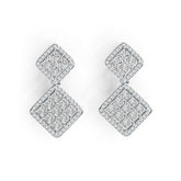 Sterling Silver Semi Mount Earrings Setting Princess SQ 2.5X2.5mm DHJ