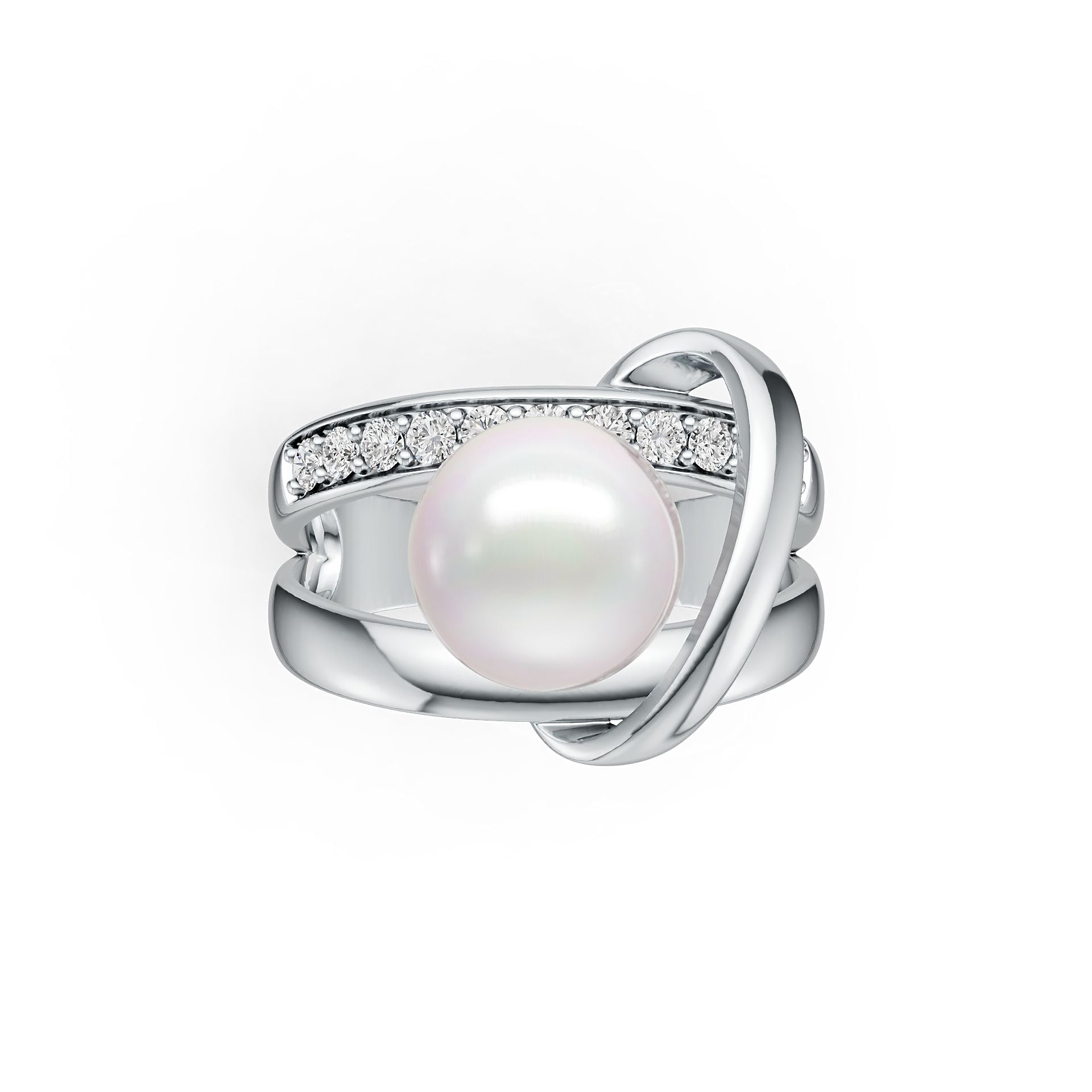 Sterling Silver Semi Mount Ring Setting Round RD 9.5mm DHJ