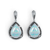 Platinum Semi Mount Earrings Setting Pear PE 16X12mm Cabochon Diamond Accent DHJ