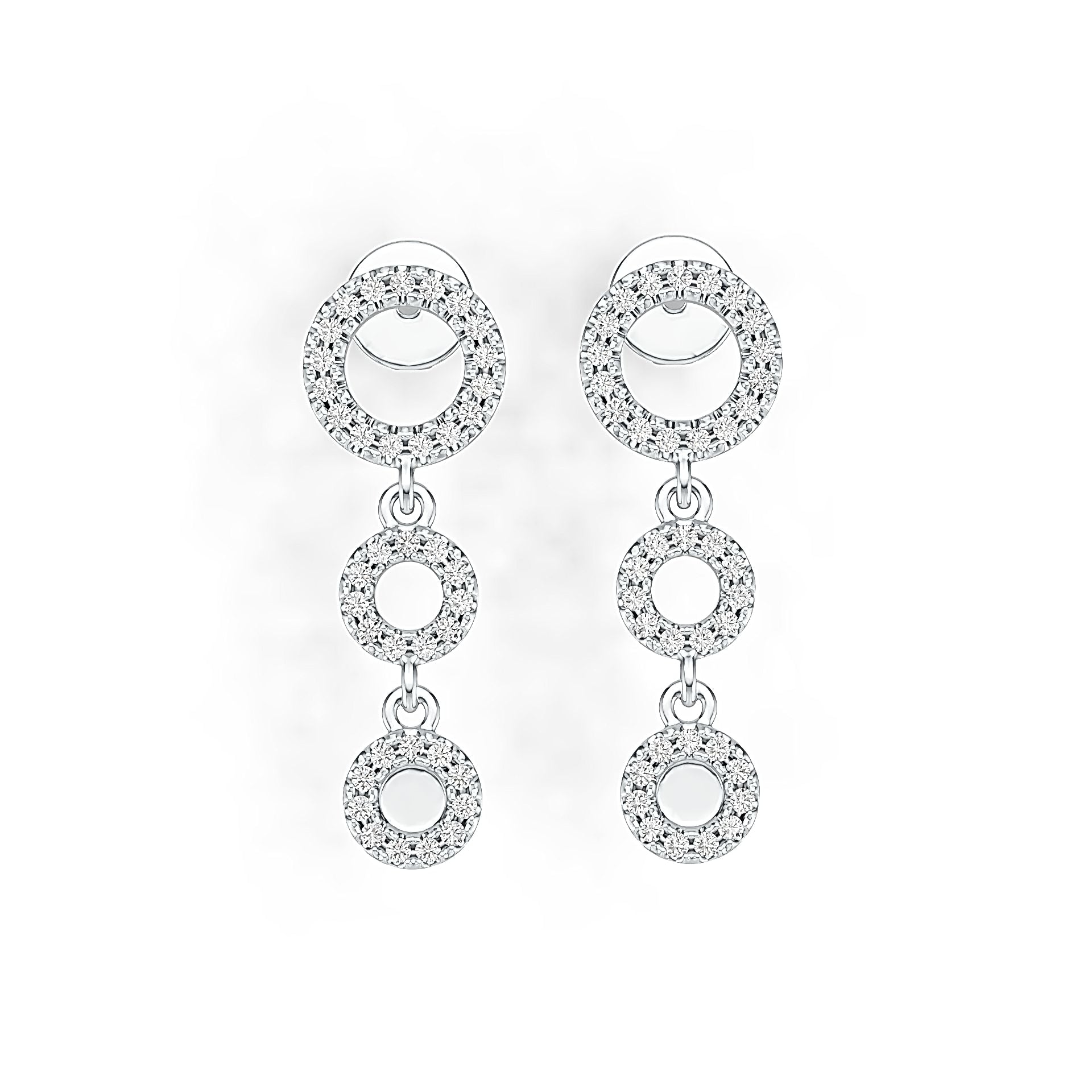 Platinum Semi Mount Earrings Setting Round RD 1.1mm Diamond Accent DHJ