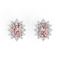 10K Gold Semi Mount Earrings Setting Oval Ov 7x5mm Moissanite Accent Syz Jewelry