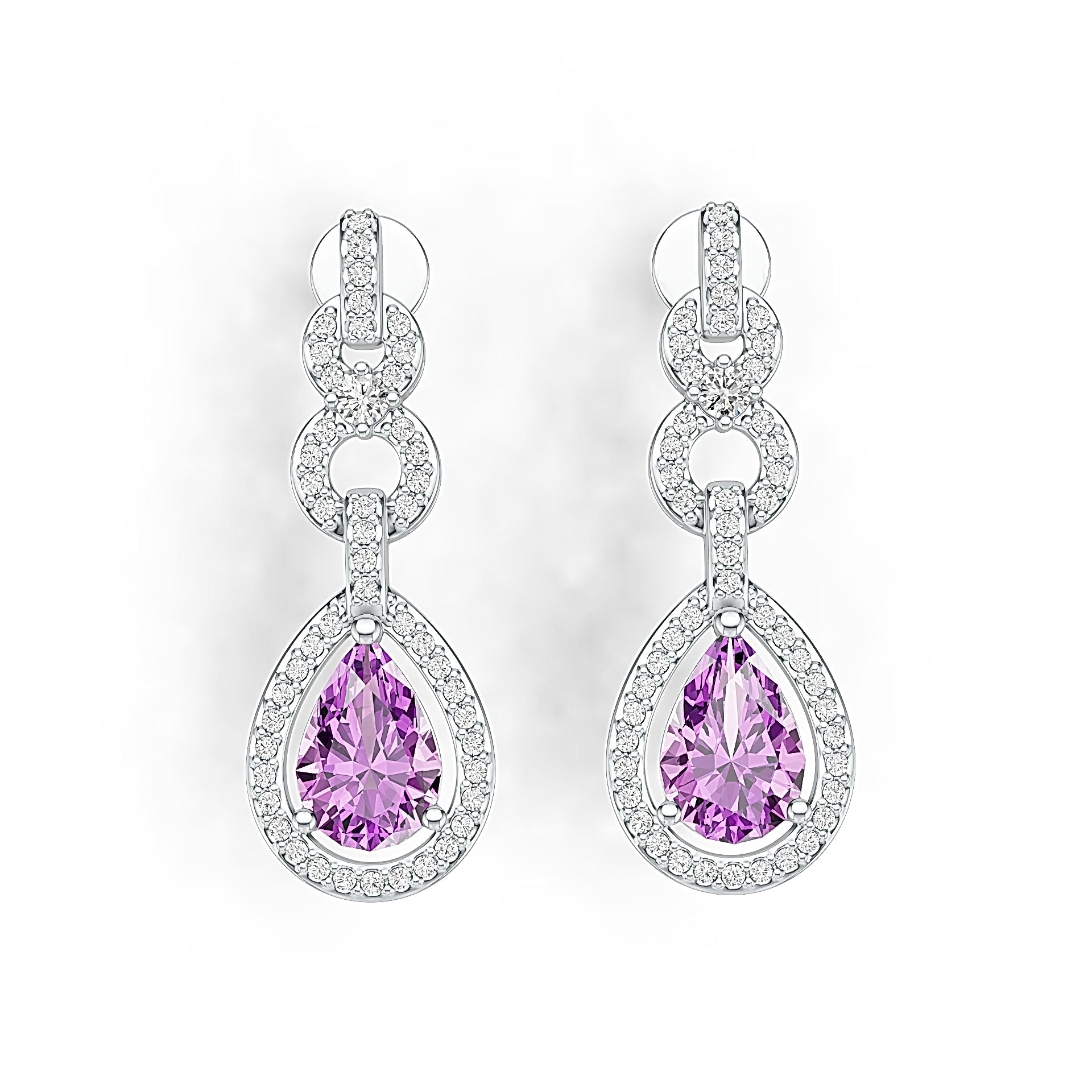 Sterling Silver Semi Mount Earrings Setting Pear PE 9X6mm DHJ