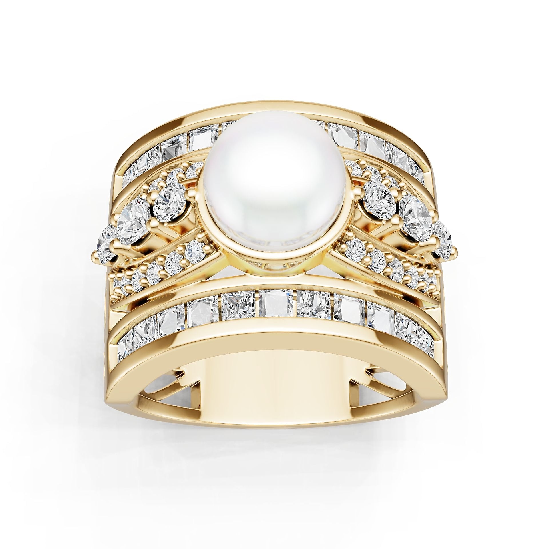 14K Gold Semi Mount Ring Setting Round Ro 8x8mm Syz Jewelry
