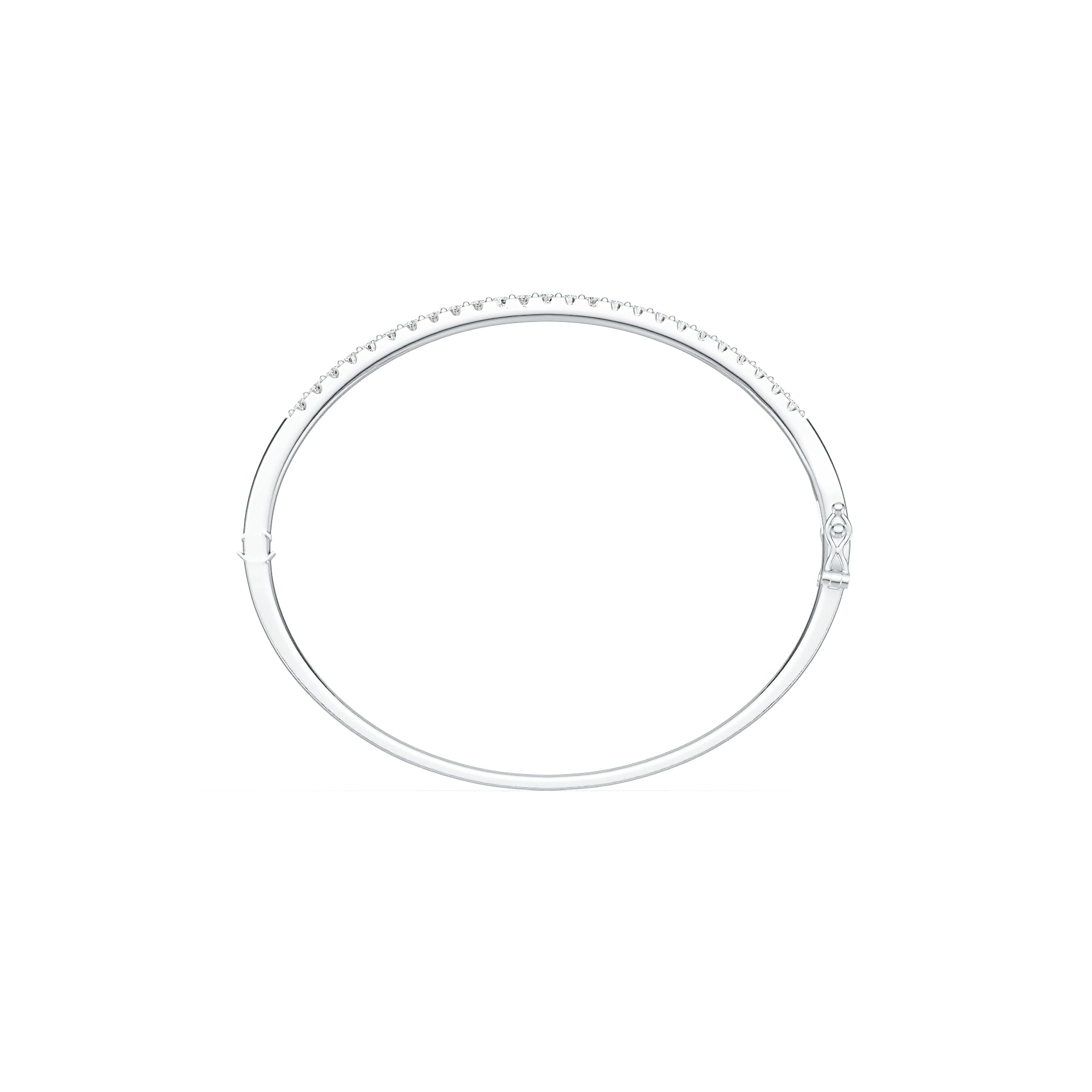 Sterling Silver Bangle Bracelet with White Topaz or Moissanite Syzjewelry