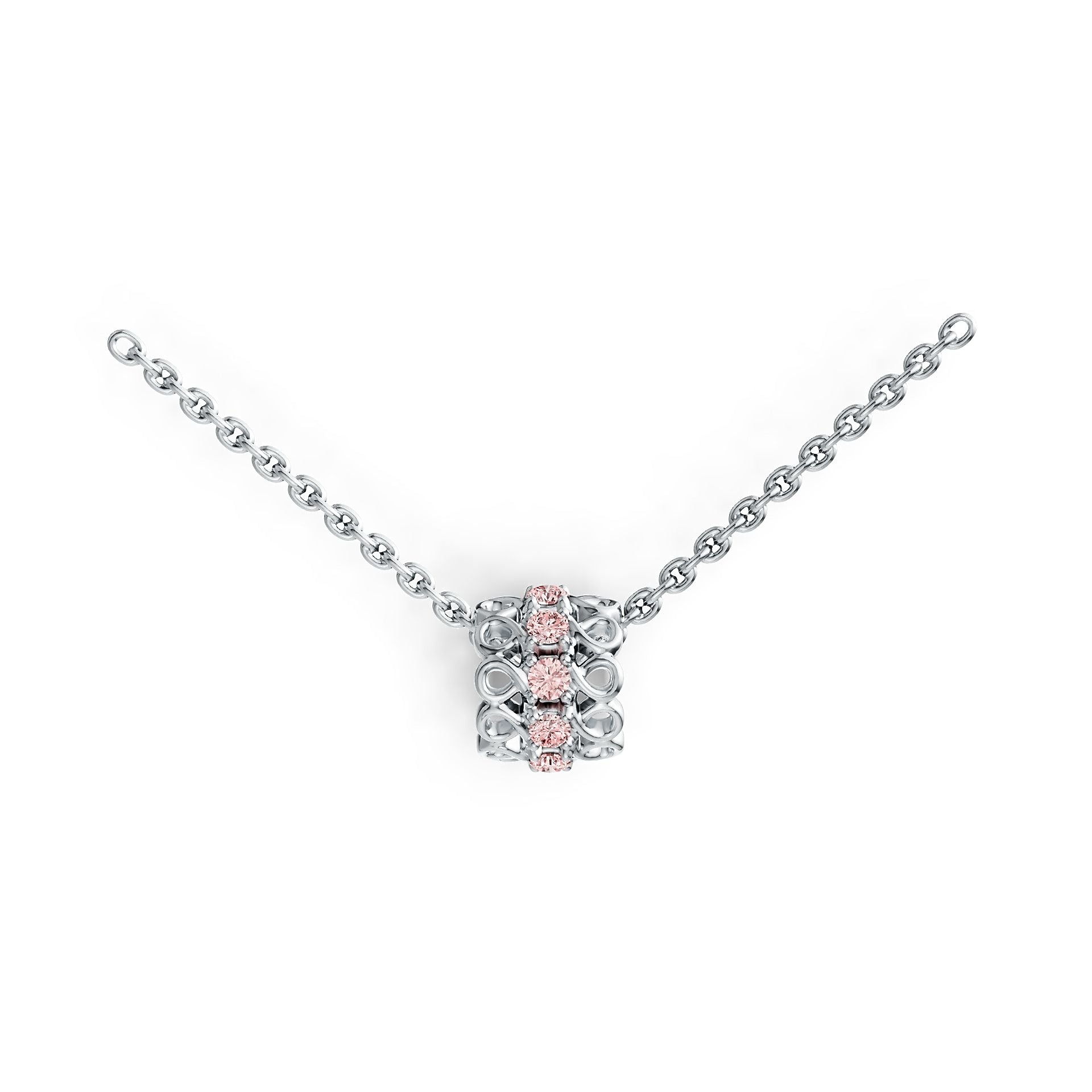 Sterling Silver Pendant with White Topaz or Moissanite Filigree Syzjewelry