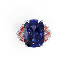 Sterling Silver Semi Mount Ring Setting Cushion CU 17X13MM PE 5X3MM DHJ