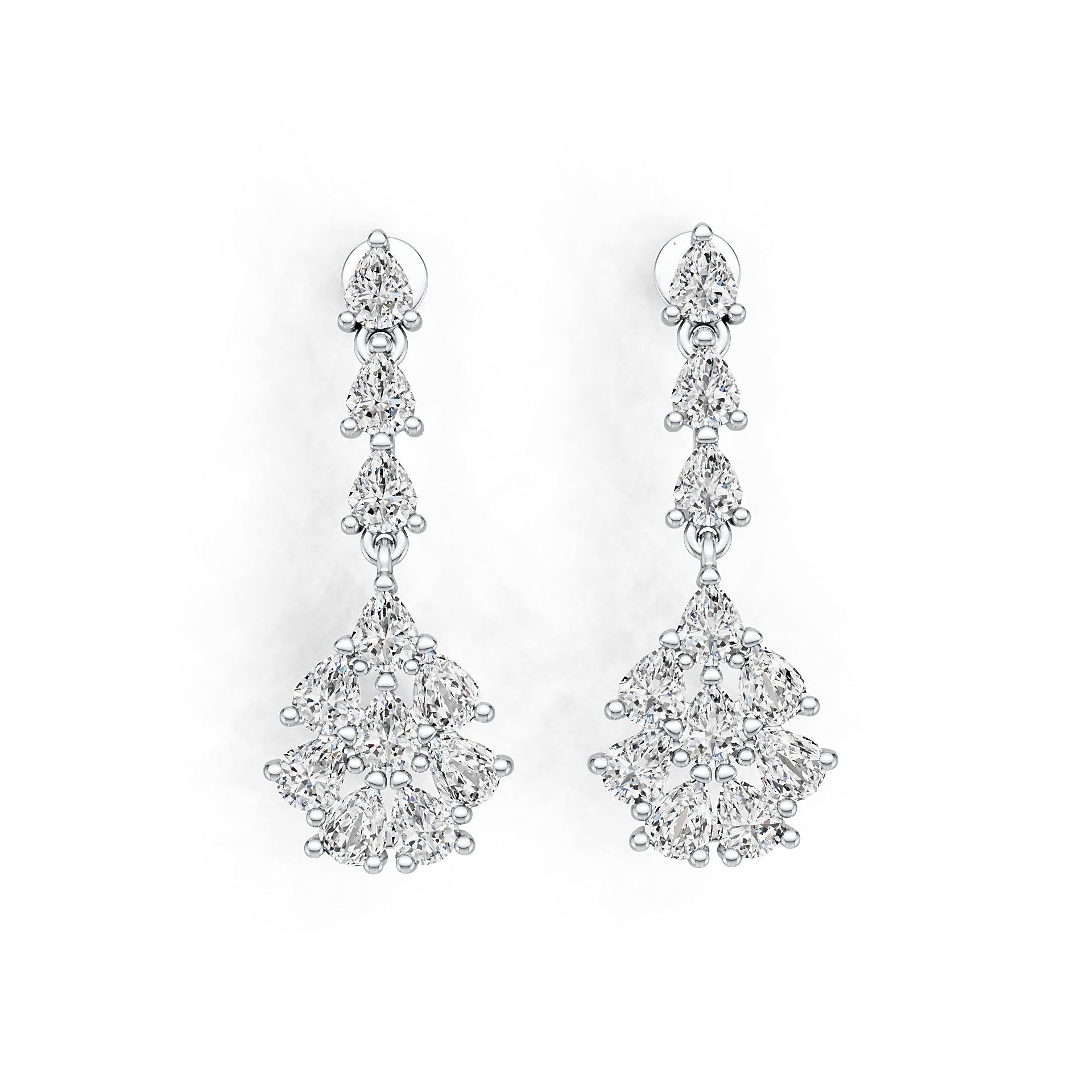 Sterling Silver Semi Mount Earrings Setting Pear PE 4X3mm DHJ
