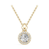 14K Gold Semi Mount Pendant Setting Round Ro 5x5mm Diamond Accent Syz Jewelry