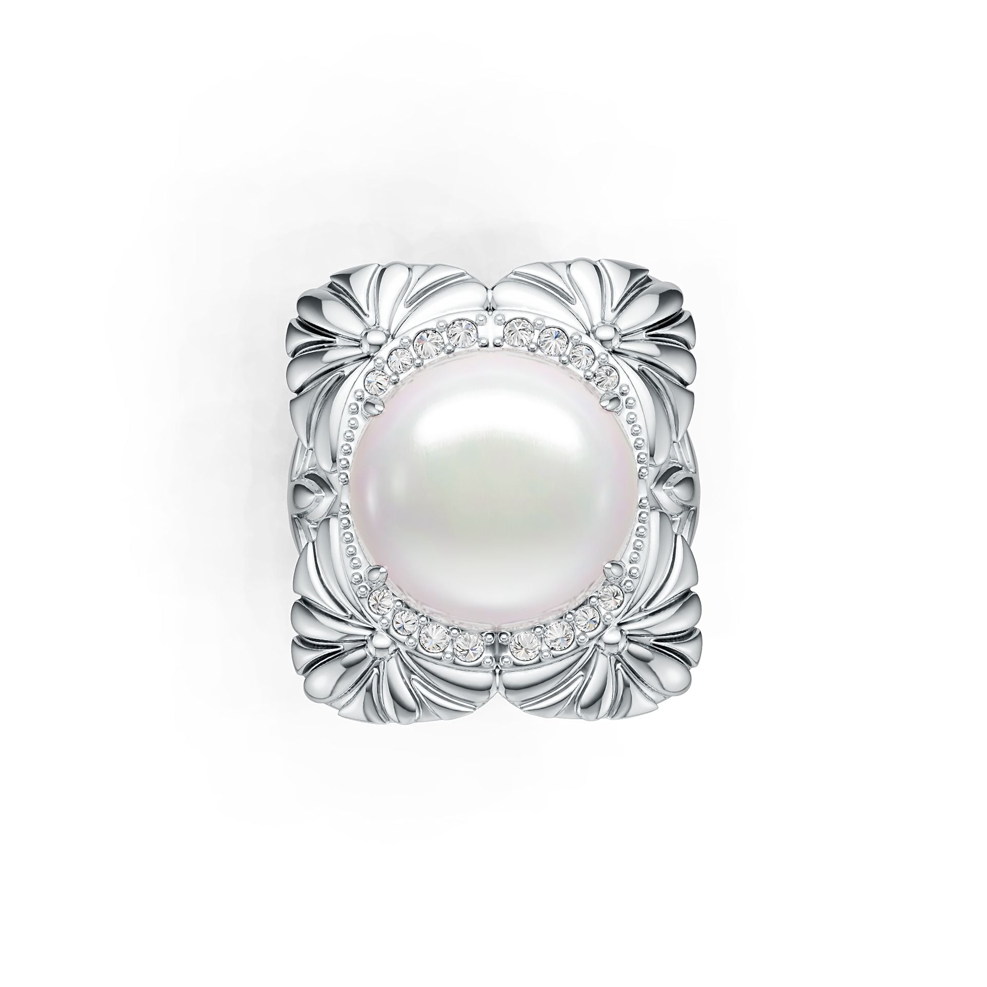 Sterling Silver Semi Mount Ring Setting Round RD 15x5mm Cabochon DHJ